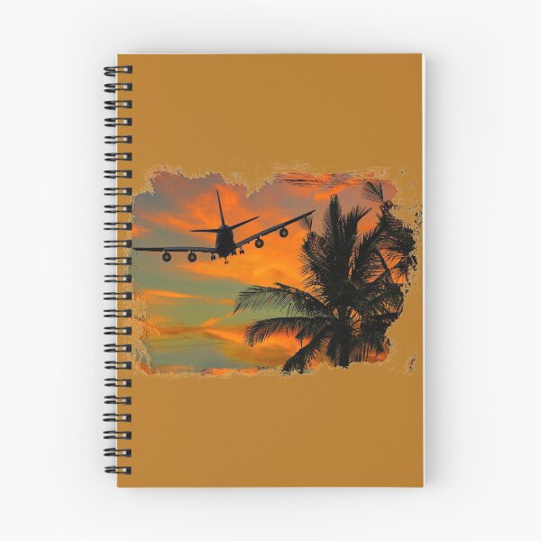 Item preview, Grunge Airplane With Palm Trees and Sunset View designed and sold by AeroAstro.