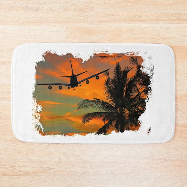Item preview, Grunge Airplane With Palm Trees and Sunset View designed and sold by AeroAstro.