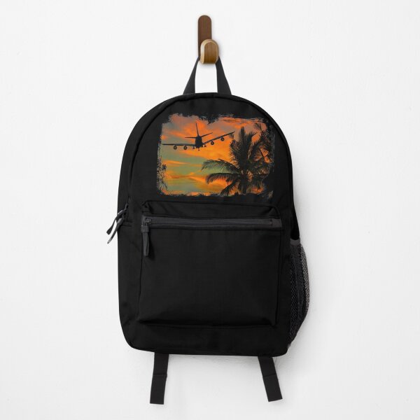 Item preview, Grunge Airplane With Palm Trees and Sunset View designed and sold by AeroAstro.