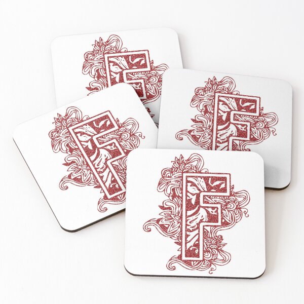 Item preview, Red glitter floral letter F designed and sold by DarkArtStudio.