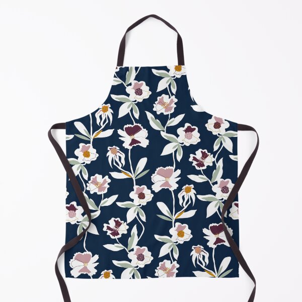 Item preview, Navy Floral All over Pattern designed and sold by Dizzywonders.