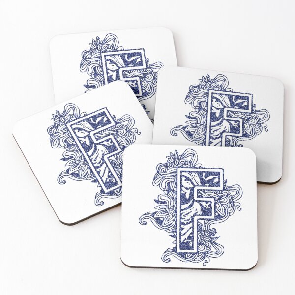 Item preview, Blue glitter floral letter F designed and sold by DarkArtStudio.