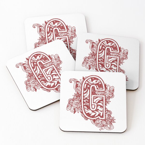 Item preview, Red glitter floral letter G designed and sold by DarkArtStudio.