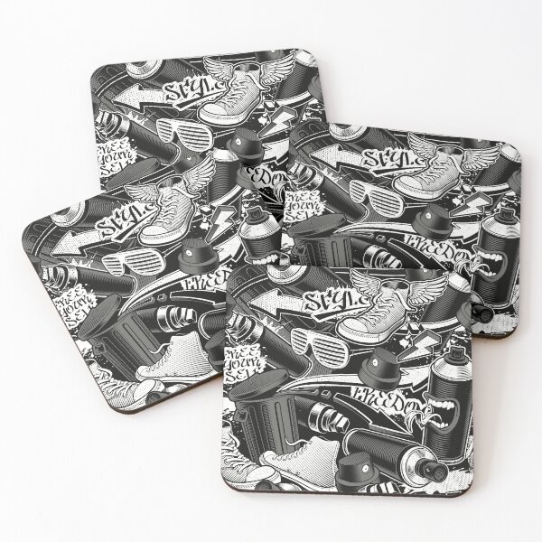 Item preview, Monochrome Graffiti Pattern designed and sold by Vector Scout Lab.