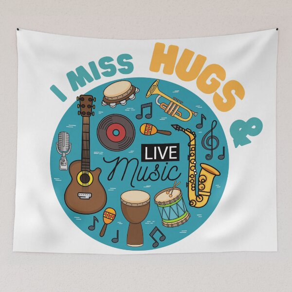 Item preview, Retro I Miss Hugs And Live Music designed and sold by casualism.