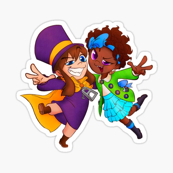 "Hat Kid and Bow Kid" Sticker for Sale by muffinsnakes Redbubble