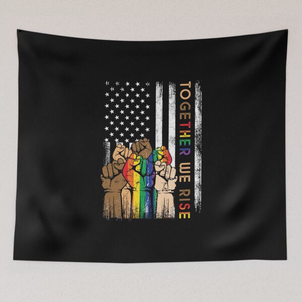 Item preview, Vintage Pride LGBT Together We Rise American Flag Gift Black Lives Matter designed and sold by Biebers2055.