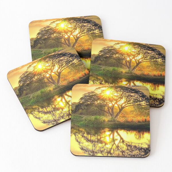 Item preview,  enchanting sunset tree and reflection in the lake designed and sold by 42youbest.
