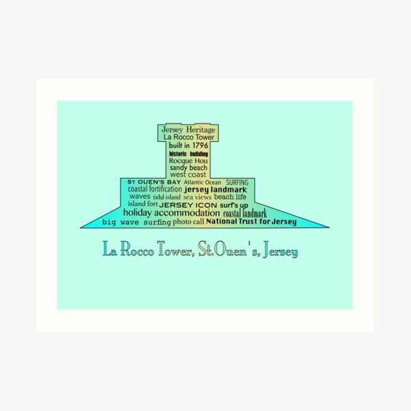 La Rocco Tower Jersey Turquoise and Gold Gradient Art Print