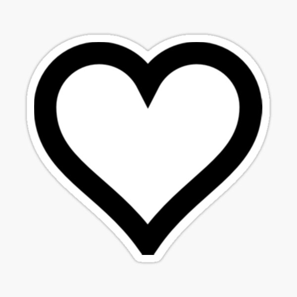 CARTOON HEART (PINK W/BLACK OUTLINE) Sticker for Sale by Top10Designs
