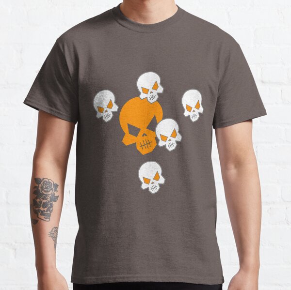 Orange Skeleton Skulls Street Skater Punk Wear Pattern Classic T-Shirt