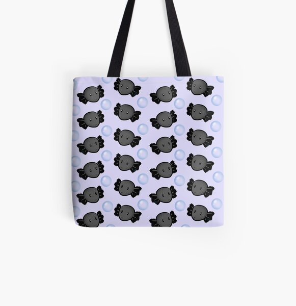 Axolotl Overload (Black) All Over Print Tote Bag