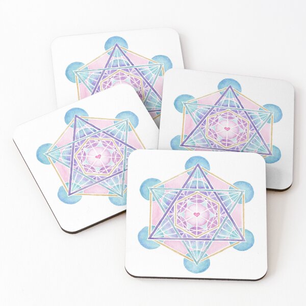 Item preview, Watercolor Metatron's Cube Sacred Geometry designed and sold by maruwatercolor.