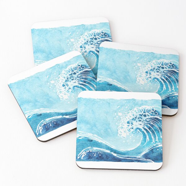 Item preview, Watercolor Ocean Blue Wave designed and sold by maruwatercolor.