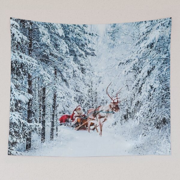 Item preview, Santa Claus and his sleigh in the snow designed and sold by 42youbest.