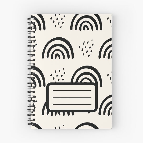 Item preview, Light Brown Cream Black Spiral Book with Name Slip (Light Brown Cream Black Spiral Notebook with Name Slip) with rainbow pattern- Good Vibes designed and sold by Mushrankhan.