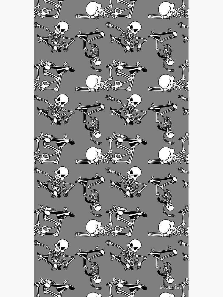 Skeleton Zombie Skater Skateboard Pattern by etourist