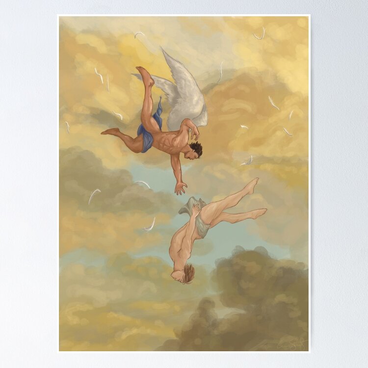 Design representing the fall of Icarus Art Board Print for Sale by  TitoStyle