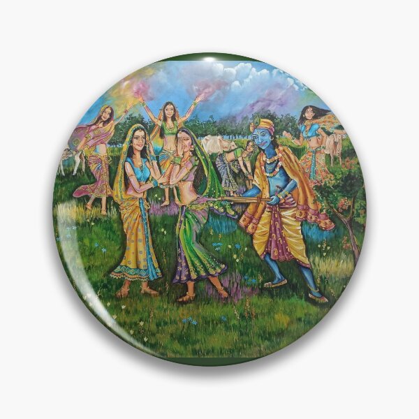 Item preview, Radha & Krishna Playing Holi At Vrindavan  designed and sold by HerendraSwarup.