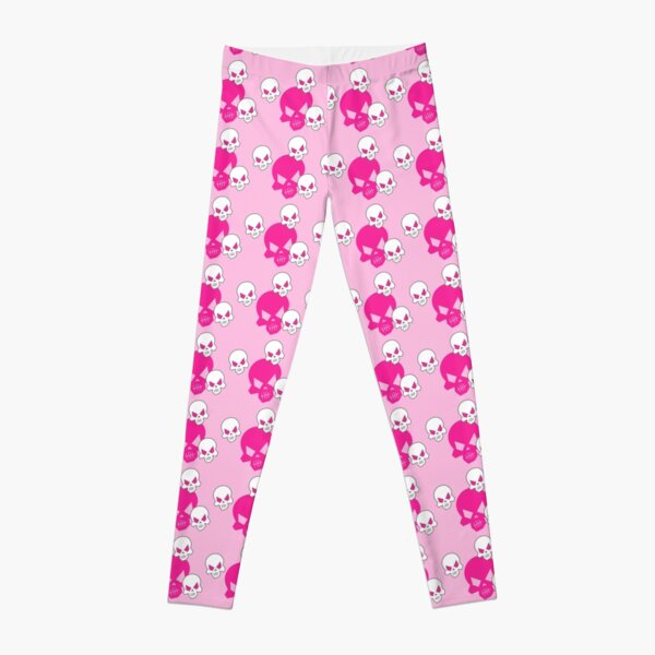 Pink Skeleton Skulls Street Skater Punk Wear Pattern Leggings