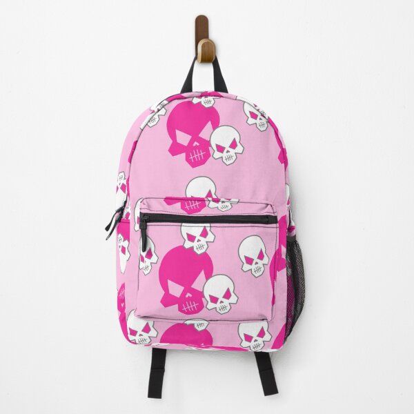 Pink Skeleton Skulls Street Skater Punk Wear Pattern Backpack