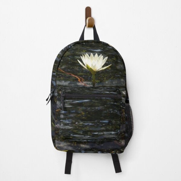 Item preview, Low Key Enigma - White Water Lily Emerging from Silky Depths designed and sold by Georgia Mizuleva.