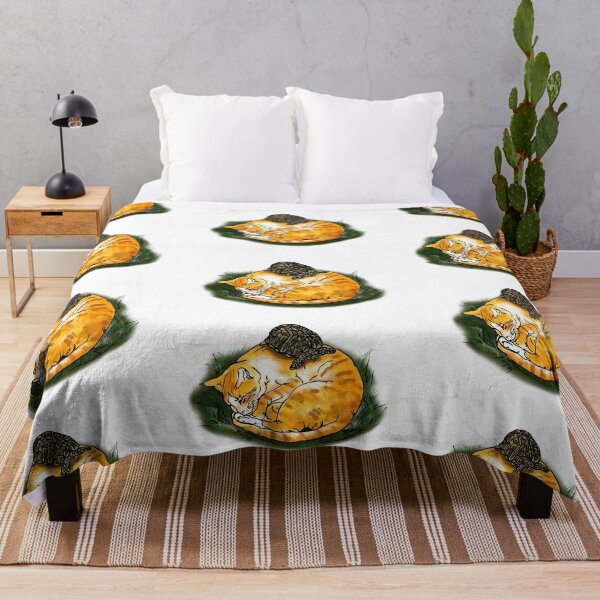 Item preview, Sleeping Orange Cat And Turtle Portrait designed and sold by BohoMoon.