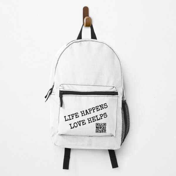 Item preview, Life Happens - Love Helps design with QR code of the text designed and sold by BestStuffDepot.