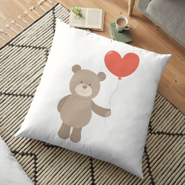 Toy teddy bear with heart. Floor Pillow