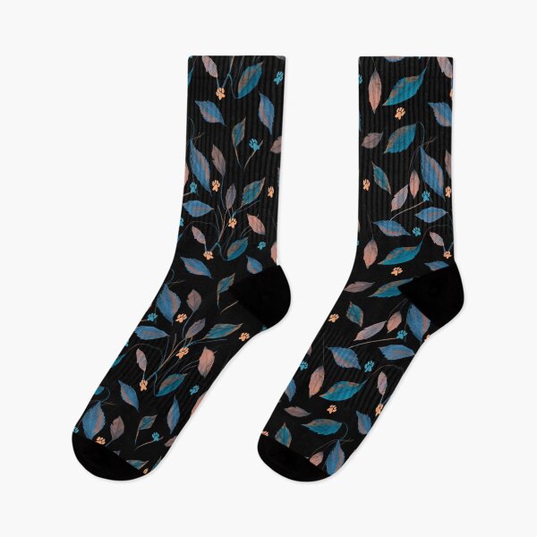 Item preview, Abstract Blue and Orange Leaves with Mini Paw-prints designed and sold by kosethk.
