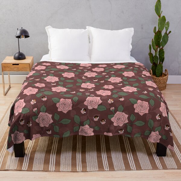 Item preview, Roses and Fairies Pattern - brown background designed and sold by nutmegfairy.