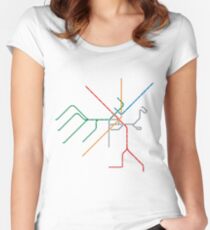 Boston Train Map Women's Fitted Scoop T-Shirt