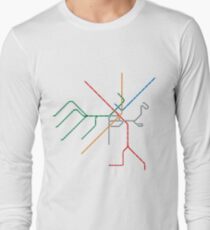 Boston Train Map Long Sleeve T-Shirt
