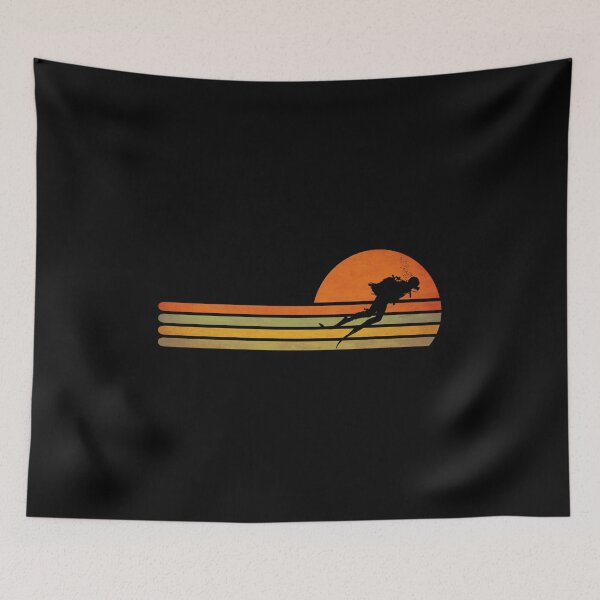 Item preview, Retro Vintage sunset Scuba Diving for scuba diving lovers designed and sold by Space Art.