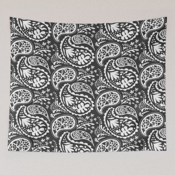 Item preview, Trendy Monochrome Paisley Print designed and sold by RocketshSD.