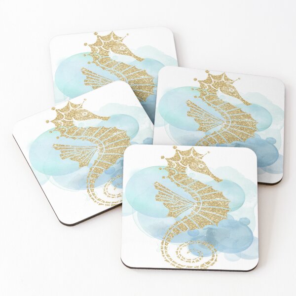Item preview, Beach Theme Seahorse Ocean Sea Fish Print Watercolor designed and sold by peachyline.