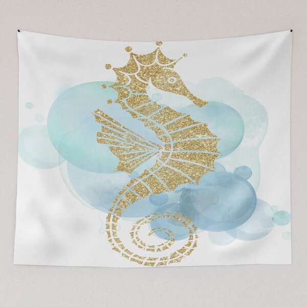 Item preview, Beach Theme Seahorse Ocean Sea Fish Print Watercolor designed and sold by peachyline.