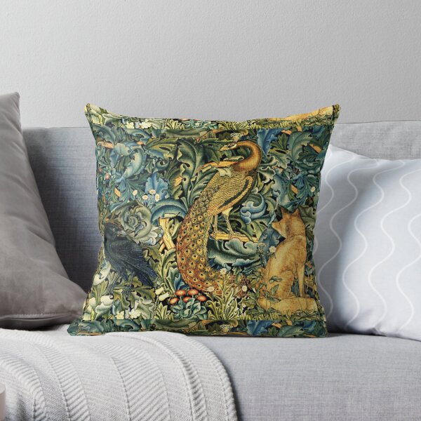 Peacock color throw sales pillows