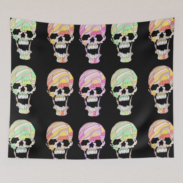 Item preview, Candy Cane Skull Colurful designed and sold by kikoeart.