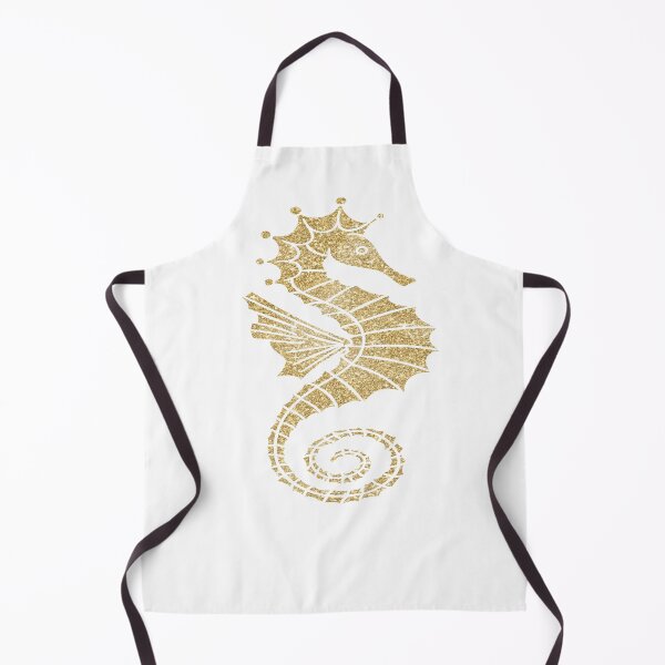 Item preview, Beach Theme Seahorse Ocean Sea Fish Print Gold designed and sold by peachyline.