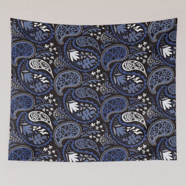Item preview, Shades of Blue Paisley Print designed and sold by RocketshSD.