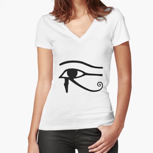 Egyptian Art: Eye of Horus Fitted V-Neck T-Shirt