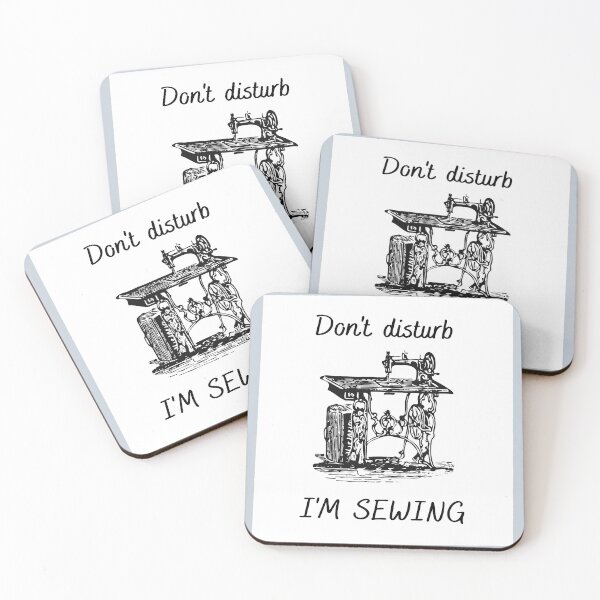Item preview, Don't disturb I'm Sewing Design with a Vintage Sewing Machine Image designed and sold by Vintage-TM.
