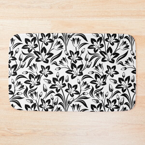 Item preview, Black and White flowers floral art work designed and sold by shivani21061993.