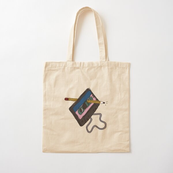 Cassette audio vintage et crayon de bois Tote bag classique