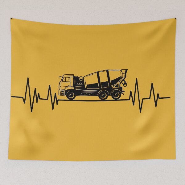 Item preview, concrete mixer truck heartbeat Birthday concrete mixer machine lover  designed and sold by ELmezz.