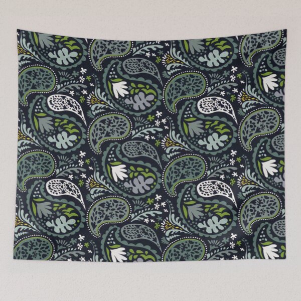 Item preview, Shades of Green Paisley Print designed and sold by RocketshSD.