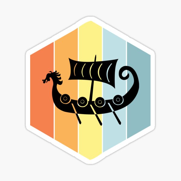 Item preview, Viking Ship Essential Classic Sticker And Shirt Design designed and sold by Glike.