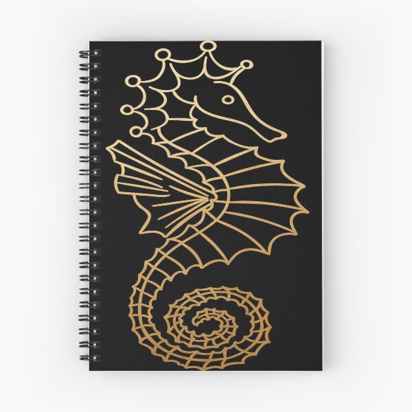 Item preview, Beach Theme Seahorse Gold Ocean Sea Fish Print designed and sold by peachyline.