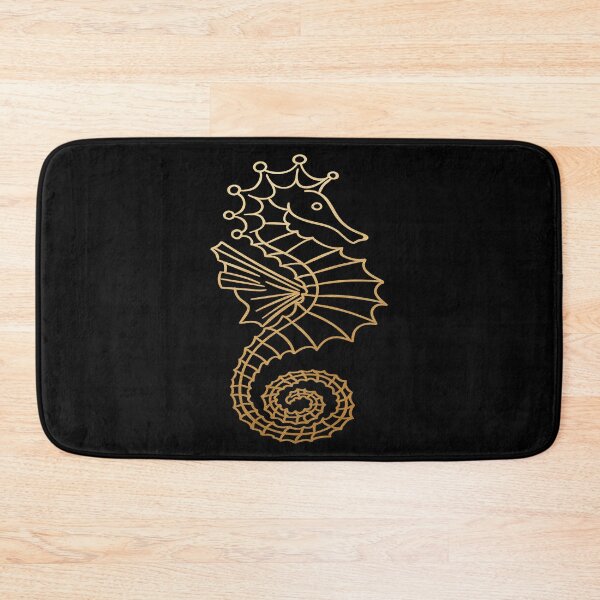 Item preview, Beach Theme Seahorse Gold Ocean Sea Fish Print designed and sold by peachyline.